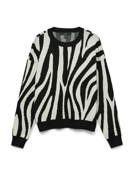 VERO MODA Pulover VMSilje crem negru