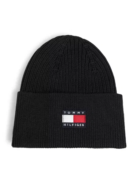 Tommy Hilfiger шапка beanie за деца от черно
