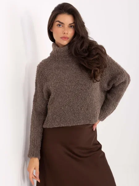 Pulover Factory Price cu guler înalt bej
