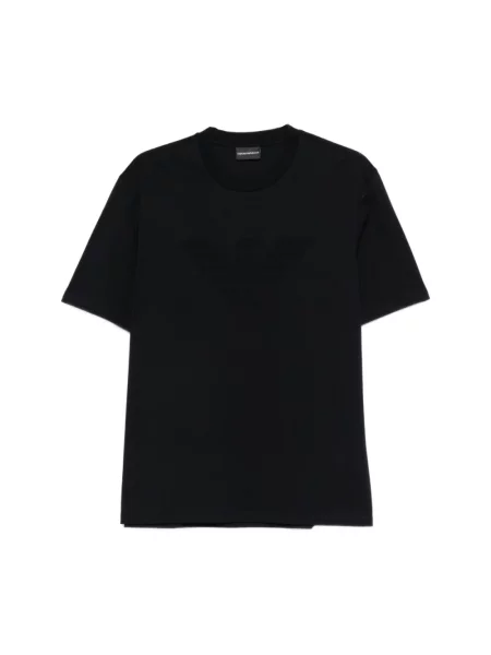 Koszulka Emporio Armani z krótkim rękawem z logo z dżerseju niebieska