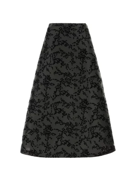 Květinové žakárové áčkové sukně Alberta Ferretti černé