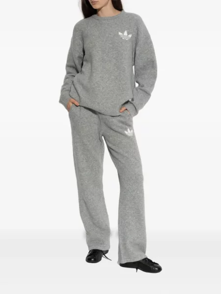 Pletená stahovací šňůrka mikina Adidas s autogramem hnědá