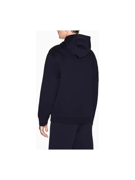 Haftowana bluza z kapturem Armani Exchange niebieska