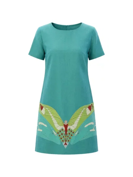 Rochie mini Lanre Da Silva Ajayi în linie A verde