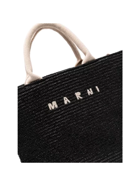 Shopperka Marni z logo czarna