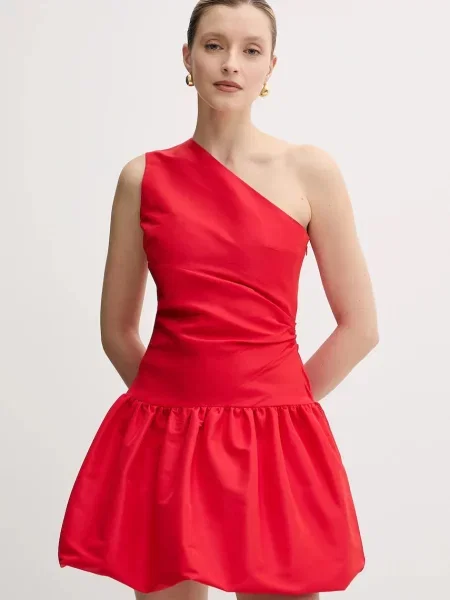 Patou rochie rosu mini evazati