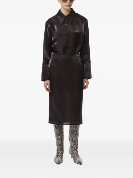Fustă midi Apparis din organza negru