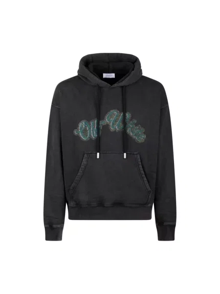Bluza z kapturem Off-white z nadrukiem biała