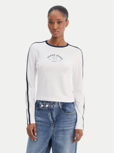 Τζιν πουκάμισο Guess Jeans λευκό