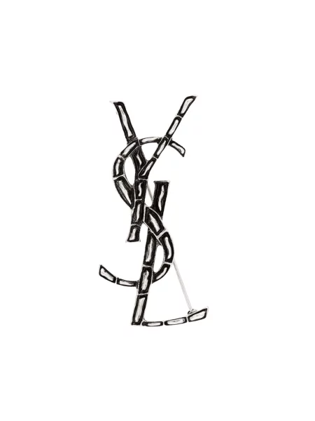 Broszka Saint Laurent szara