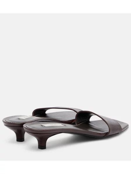 Papuci tip mules Toteme din piele maro