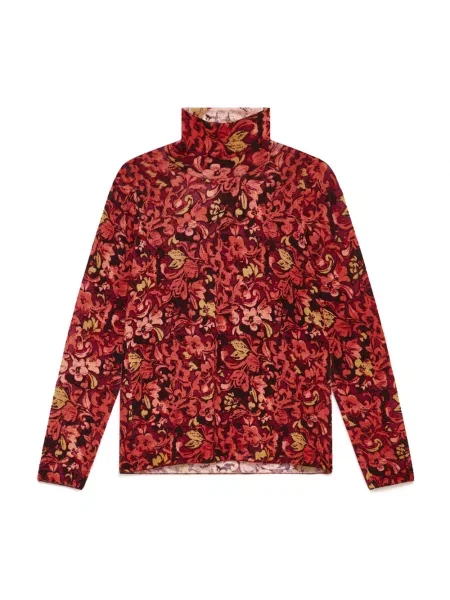 Sweter Maliparmi wełniany z nadrukiem czerwony