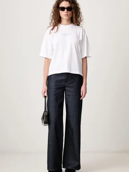Off-White Statement Boxy tricou din pentru femei alb