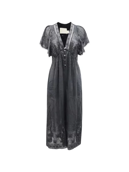 Salopetă Zimmermann cu broderie cu model argyle gri