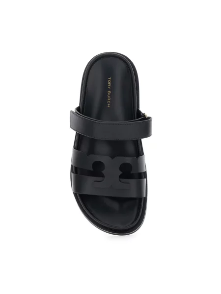 Klapki Tory Burch skórzane czarne