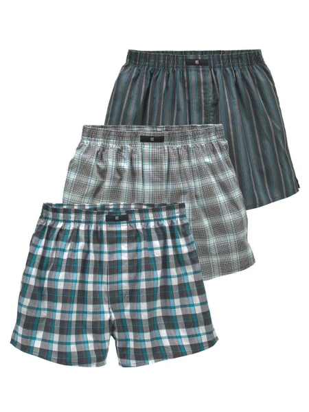 H.I.S Boxerky PAF biela / svetlomodrá sivá
