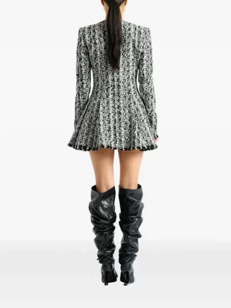 Rochie Balmain din tweed evazată negru