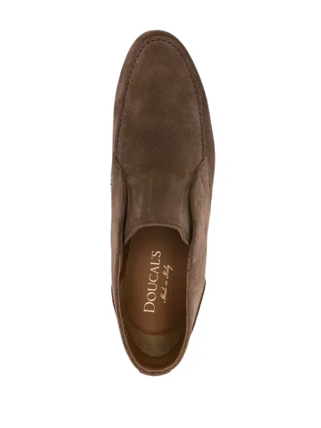 Pantofi loafer Doucal's din piele de căprioară maro