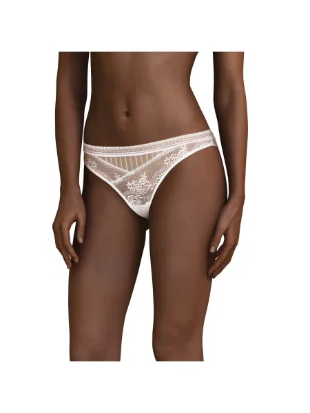 Кружевные трусики бразилиана білі