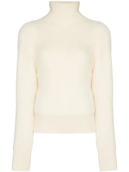 Pulover Nanushka din fleece alb