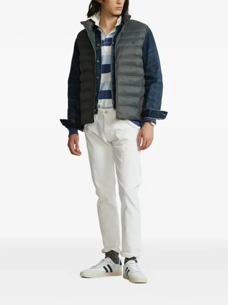 Tricou polo Polo Ralph Lauren cu glugă cu blană cu broderie roșu