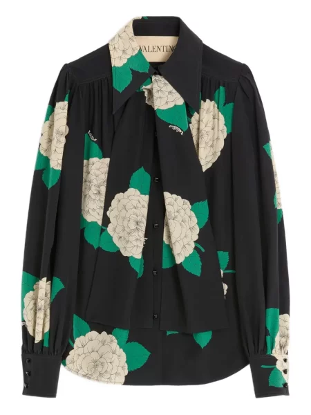 Cămașă Valentino Garavani cu model floral cu imagine negru