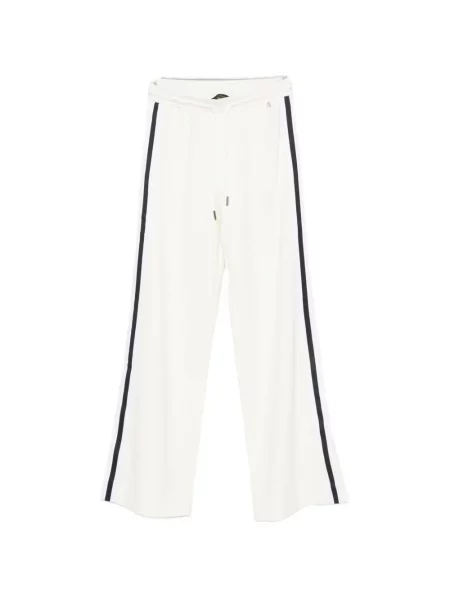 Pantaloni Twinset cu dungi alergare alb
