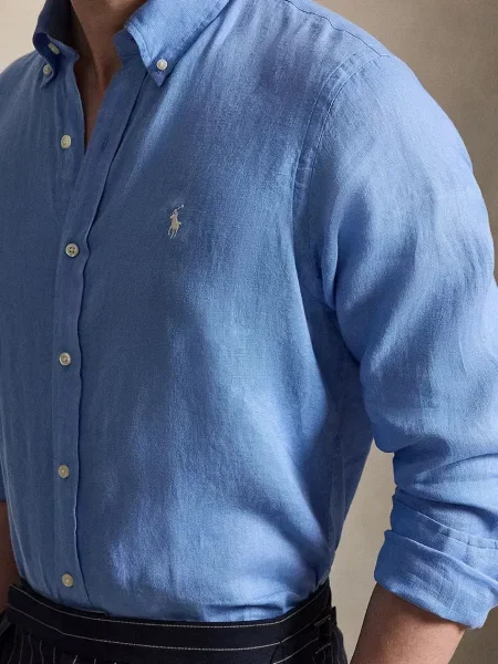 Льняная длинная рубашка Polo Ralph Lauren с длинным рукавом