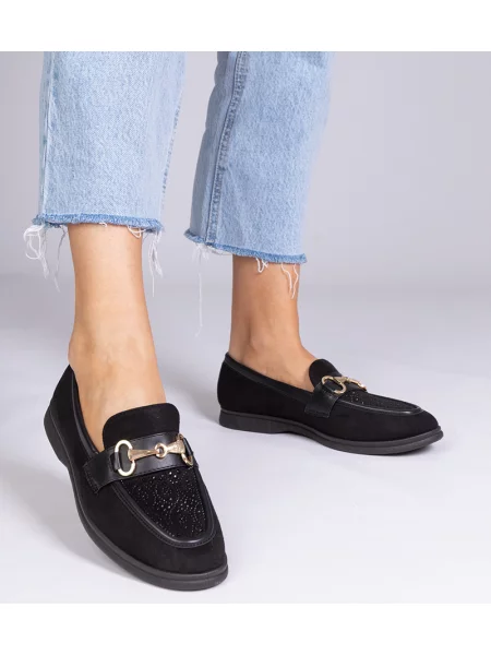 Semišové kamínky loafers D/ceo černé