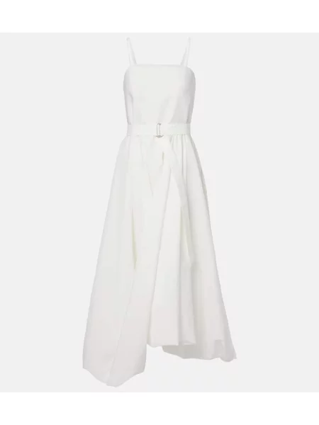 Rochie midi Brunello Cucinelli până la genunchi de costum alb