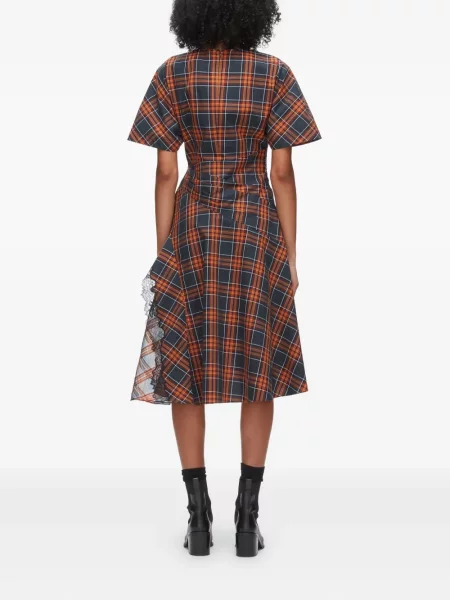 Rochie 3.1 Phillip Lim în carouri de costum roșu