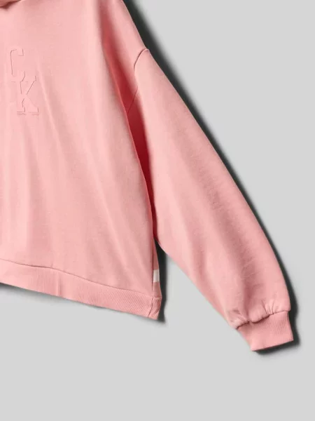 Bluza z kapturem w kroju regular fit z czystej bawełny Calvin Klein Jeans różowa