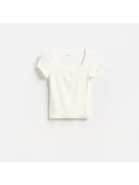 Reserved Tričko slim fit s modalem bílá