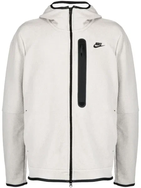 Hanorac cu glugă Nike din fleece gri