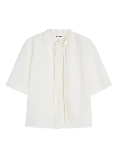 Bluză Jil Sander scurtă alb