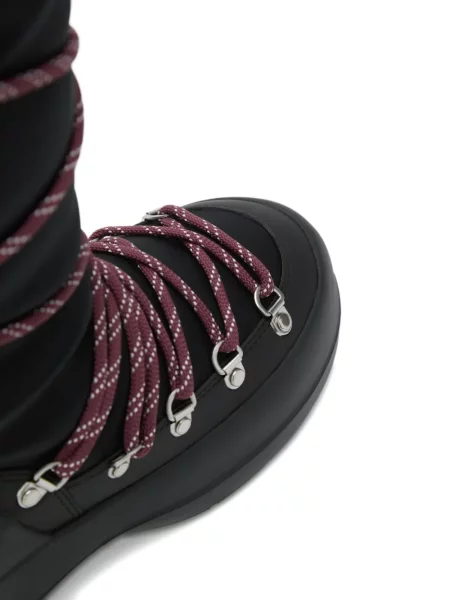 Μποτάκια Moon Boot με κορδόνια με δαντέλα μαύρο