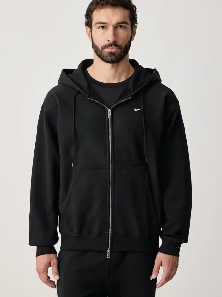 Nike Sportswear μπλούζα με κουκούλα και ανδρική με Solo Swoosh μαύρο