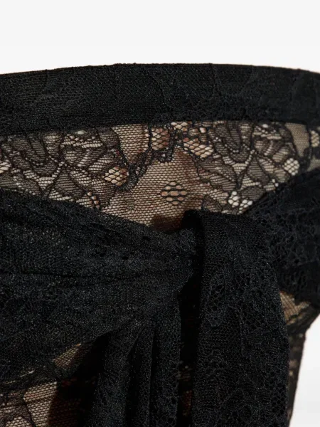 Top Vetements cu funde din dantelă negru