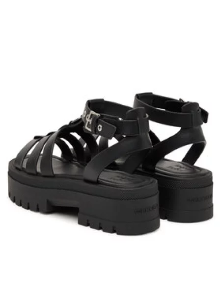 Tommy Jeans Sandali Tjw Fisherman Leather Max Sandal črna