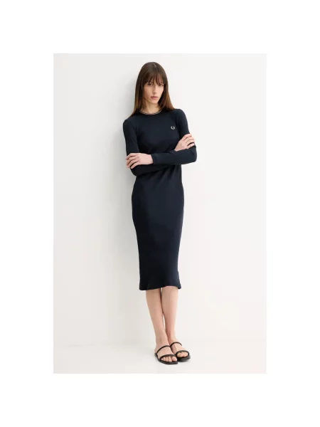 Sukienka midi Fred Perry niebieska