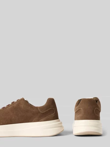 Sneakersy z welurowej skóry bydlęcej z podeszwą na platformie Guess