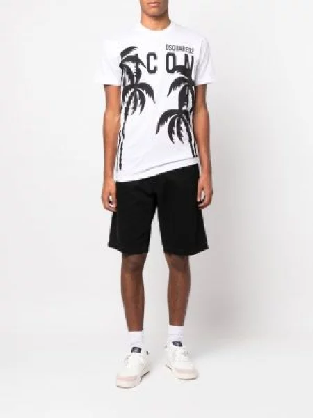 Raštuotas marškinėliai Dsquared2 balta