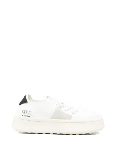 Sneakerși Cult cu șireturi din dantelă alb