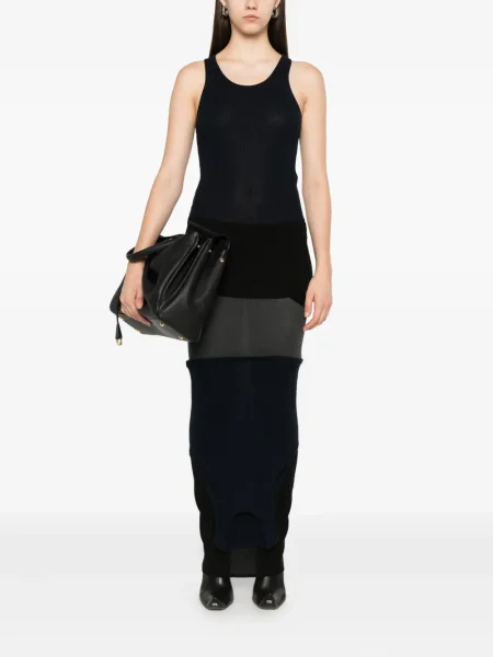 Rochie maxi Balenciaga fără mâneci de costum albastru