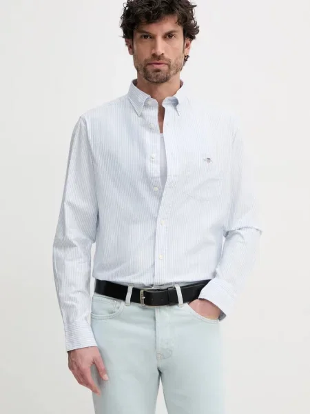 Gant camasa din barbati cu guler button-down regular albastru