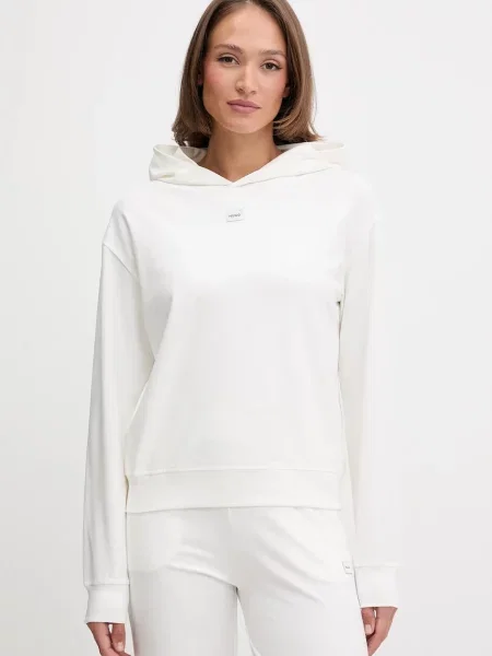 HUGO bluză cu glugă cu imprimeu bej