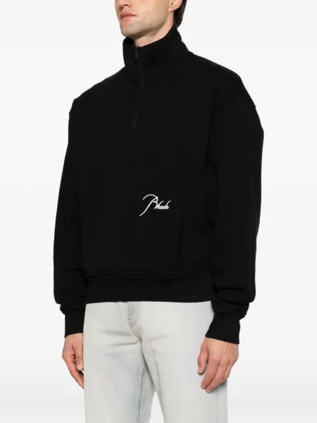 Hanorac cu fermoar Rhude cu autograf negru