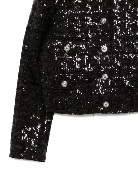 Geacă Michael Kors cu paiete din tweed negru