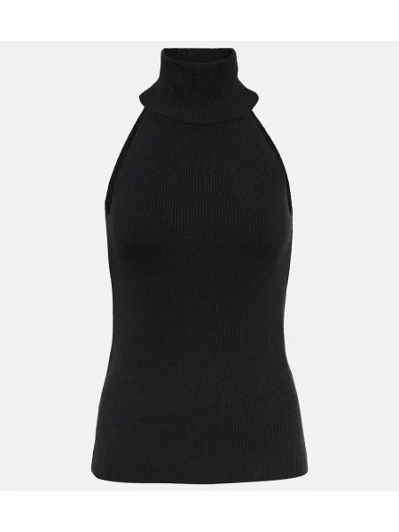 Majica brez rokavov Lisa Yang iz kašmirja črna