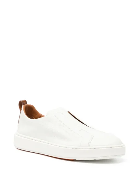 Sneakerși Santoni din piele alb